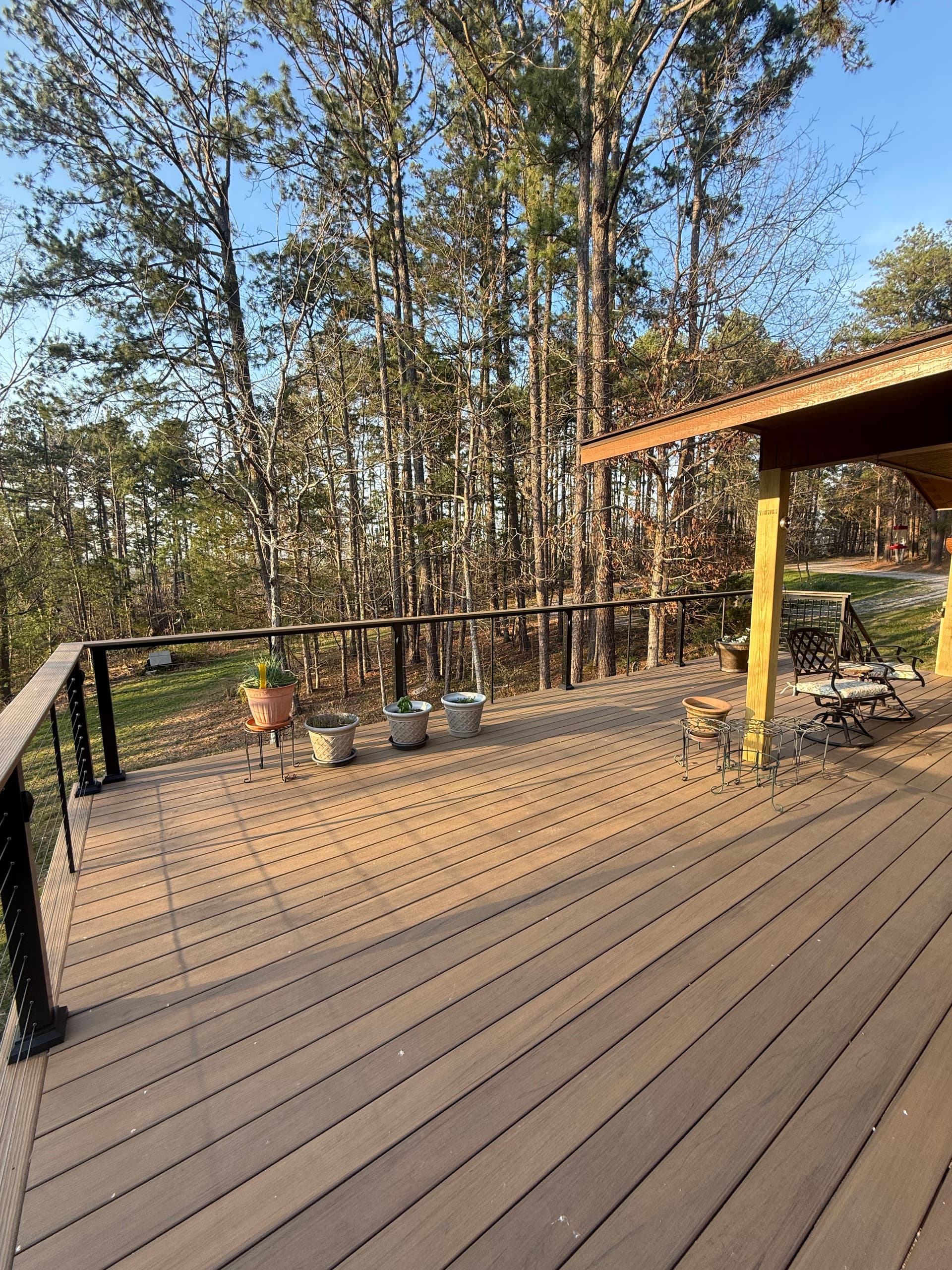 TimberTech Deck Addition in Tranquil Wooded Setting