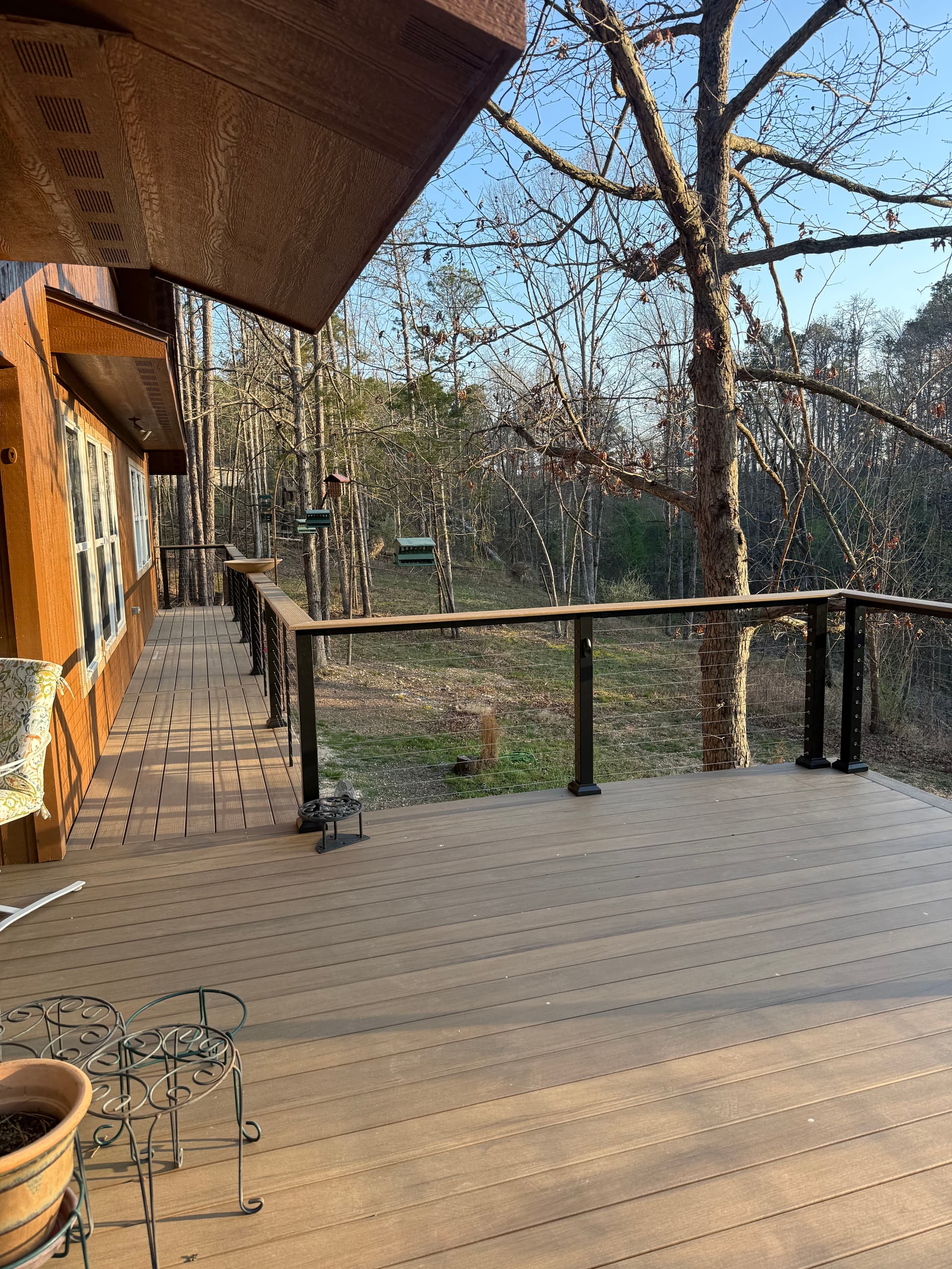 TimberTech Deck Addition in Tranquil Wooded Setting