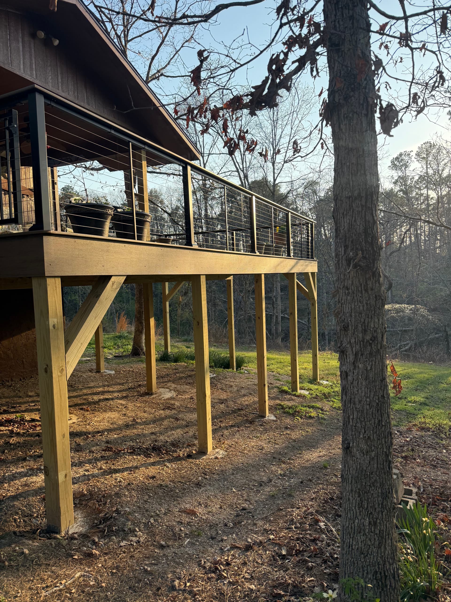 TimberTech Deck Addition in Tranquil Wooded Setting